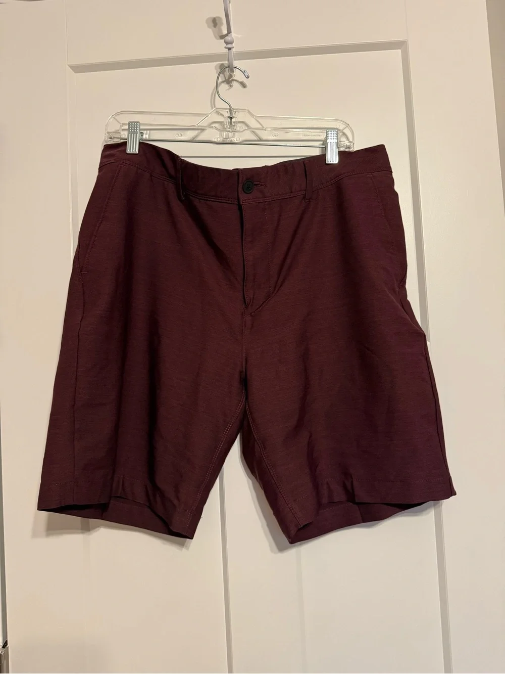 Men's Flat Front Shorts in Burgundy